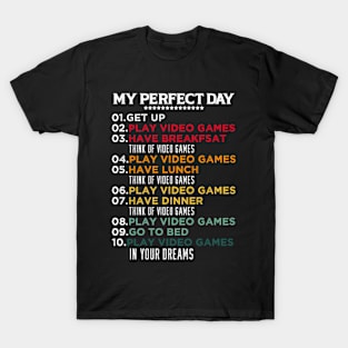 My Perfect Day Funny Video Games T-Shirt